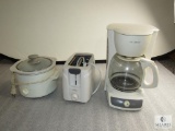 Lot Kitchen Appliances; Toaster, Mr. Coffee Maker, Small Crock Pot