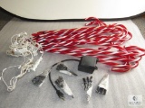 Lot Large Candy Cane Christmas Lights with Yard Stakes and Timer