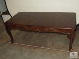 Wood Coffee Table Carved sides