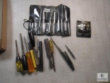 Lot Craftsman Metal Punches, Screwdrivers, Chisels, & Center Finder Set