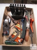 Lot assorted Tools Files, Metal Punch Set, Craftsman Clamp, Reamer, Planer, +