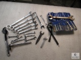 Lot assorted combination wrenches & speed wrench - mostly Craftsman