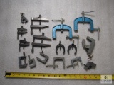 Lot 16 various precision clamps & Starrett Ruler Clamp