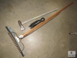 Lot Craftsman Poly Handle Mall, Gravel Rake & Squeegee