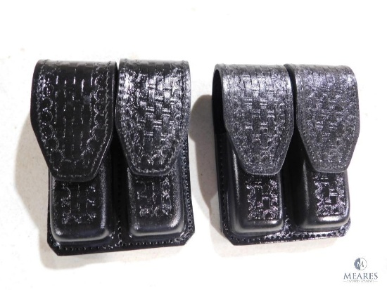 2 new Hunter leather double mag pouches fits Beretta 92,96 and similar mags