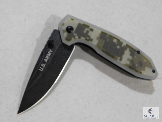 New US Army Camo Spring Assisted Knife