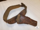 Vintage Leather Western Holster And Belt 45 Colt 32-34