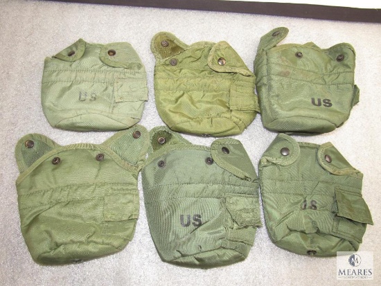 Lot 6 US Army Surplus Canteen 1 Qt. Covers