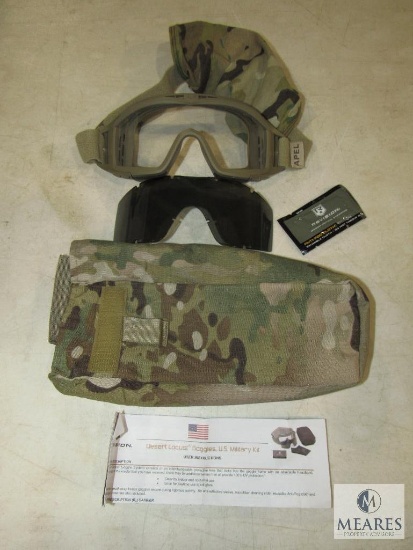 Desert Locust Revision Military Adjustable Safety Goggles with Storage Pouch Clear & Tint Lens