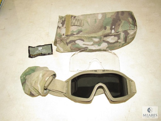 Desert Locust Revision Military Adjustable Safety Goggles with Storage Pouch Clear & Tint Lens