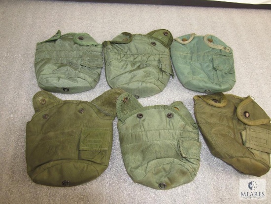 Lot 6 US Army Surplus Canteen 1 Qt. Covers