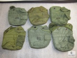 Lot 6 US Army Surplus Canteen 1 Qt. Covers