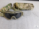 Desert Locust Revision Military Adjustable Safety Goggles with Storage Pouch Clear & Tint Lens