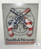 New Tin Sign Smith & Wesson Revolvers American Stars & Stripes Born & Bred Since 1852