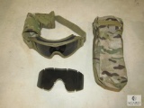 Desert Locust Revision Military Adjustable Safety Goggles with Storage Pouch Clear & Tint Lens