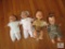 Lot 4 Vintage Baby Dolls Flinstones Pebbles & BamBam and Twin Set