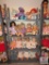 Metal Shelf Unit with Lot of assorted Vintage Baby Dolls