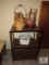 Metal & Faux Wood Cart with Assorted Baskets and Lot of California Hardee's Raisins