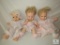 Lot 3 Hasbro J Turner Baby Dolls 1984 Each Approximatley 22