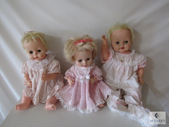 Lot 3 Poseable Baby Dolls Blinky Eyes & Poseable Each Approximately 20"