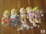 Lot 5 Kenner Hugga Bunch Plush Baby Dolls Huggins