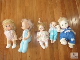 Lot 5 Assorted Vintage Baby Dolls