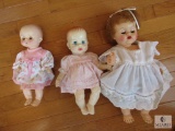 Lot 3 Vintage Old Baby Dolls Assorted