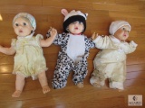 Lot 3 Hasbro J Turner Baby Dolls 1984 Each Approximatley 22