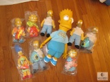 Lot of Simpson Dolls Homer, Marge, Maggie, Lisa & large Bart