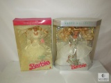 Lot 2 Barbie Dolls Happy Holidays 1992 & Wedding Fantasy 1989 New in boxes