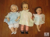 Lot 3 Ideal Toy Co Vintage Baby Dolls each approximately 20