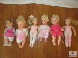 Lot 6 Assorted Vintage Baby Dolls