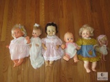 Lot 6 Assorted Vintage Baby Dolls