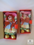 Lot 2 New Original Ron Lee Collection Clown Collector Dolls