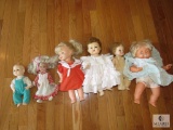 Lot 6 Assorted Vintage Baby Dolls