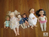 Lot 6 Assorted Vintage Baby Dolls