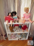 Plastic Shelf Lot of assorted Baby Dolls