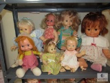 Shelf Lot of assorted vintage Baby Dolls