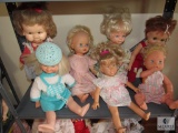 Shelf Lot of assorted vintage Baby Dolls