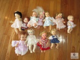 Lot of 11 assorted Vintage Baby Dolls