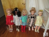 Lot 5 Large Vintage assorted Dolls