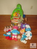 Lot Vintage Plush Smurf & Miss Piggy, Plastic Toys and Childrens Books