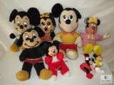 Lot Vintage Mickey & Minnie Mouse Plush Toy Dolls Various Style