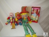 Lot of Assorted Clown Dolls Plush & Porcelain Assorted Some Vintage