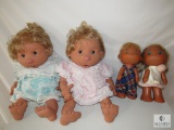 Lot 4 Assorted Baby Dolls 2 large ones are Vicom