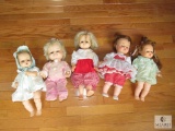 Lot 5 Assorted Vintage Baby Dolls