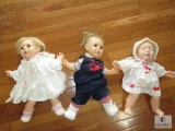 Lot 3 Hasbro J Turner Baby Dolls 1984 Each Approximatley 22