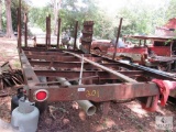 Metal Farm Wagon Trailer frame 8' x 5' for scrap or rebuild