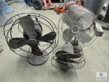 Lot 2 Vintage Metal Desk Fans