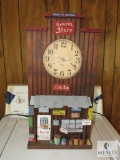 Vintage looking General Store Wall Clock approximately 2' tall